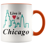 Live It Love It Chicago Mug Coffee Tea Hot Cocoa Ceramic Cup