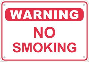 Warning No Smoking Sign Safety Security Business Aluminum Metal 10" x7" #7