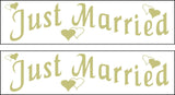 (2) Just Married Vehicle Car Magnets Signs Wedding Bridal Party 4 x 16 or 6 x 24