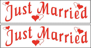 (2) Just Married Vehicle Car Magnetics Signs Wedding Bridal Party Magnet Gift