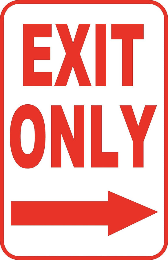 Exit Only Right Sign 12