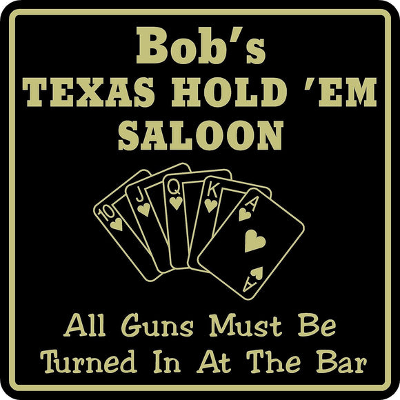 New Personalized Custom Name Texas Hode Em Sign Bar Beer Cards Holdem Gift  #5