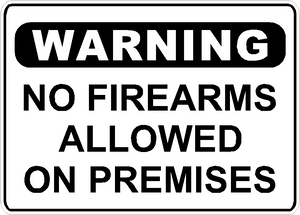 Warning No Firearms Allowed Sign Security Business Aluminum Metal 14" x 10" #27