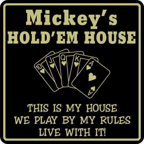 New Personalized Custom Name Poker Game Room Bar Beer Cards Holdem Gift Sign #11