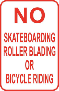 Skateboarding Roller Blading Sign 12" x 18" Aluminum Metal Road Street #29