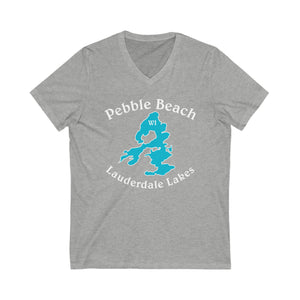 Pebble Beach Subdivision on Lauderdale Lakes Unisex Jersey Short Sleeve V-Neck Tee