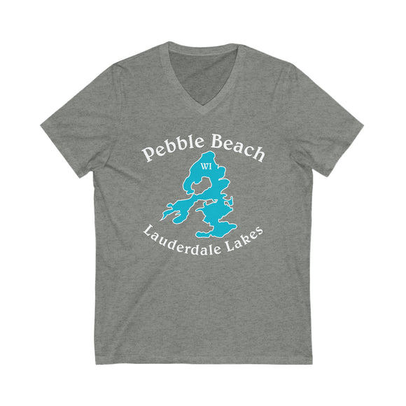 Pebble Beach Subdivision on Lauderdale Lakes Unisex Jersey Short Sleeve V-Neck Tee