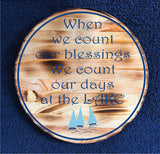 Lakes Weathered Look Wood Blessing Sign