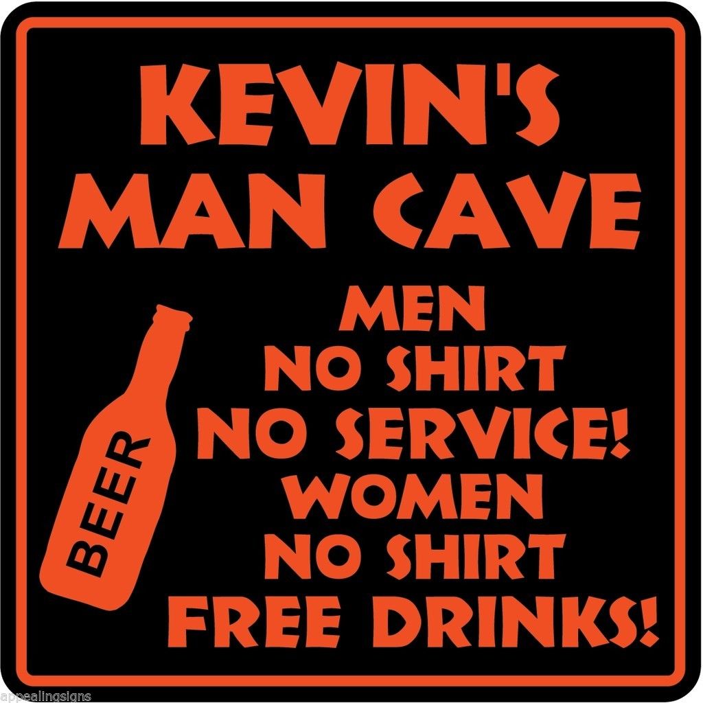 Personalized Custom Name MAN CAVE Sign Bar Beer Den Garage Funny Sign ...