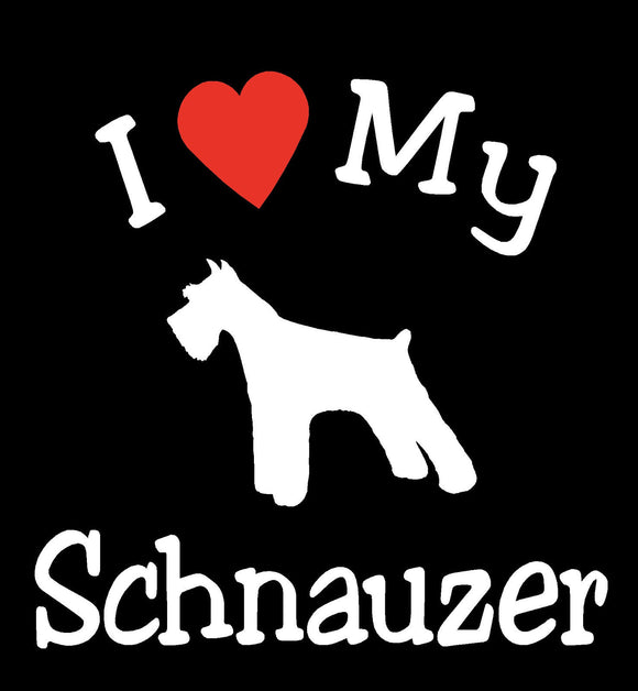 Pair of I LOVE MY DOG SCHNAUZER PET CAR DECALS STICKERS