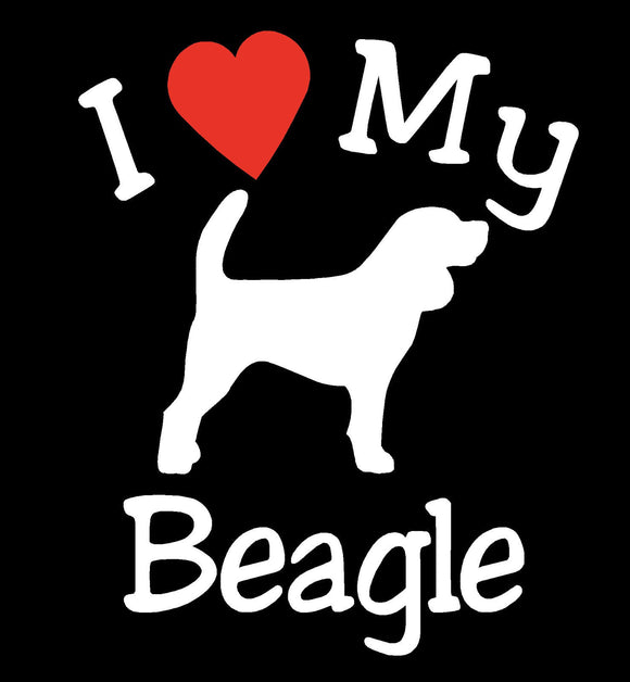 NEW I LOVE MY DOG BEAGLE PET CAR DECALS STICKERS GIFT