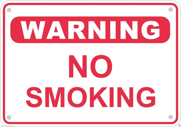 Warning No Smoking Sign Safety Security Business Aluminum Metal 10