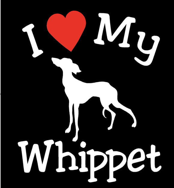 NEW I LOVE MY DOG WHIPPET PET CAR DECALS STICKERS GIFT