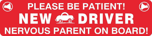 New Driver Nervous Parent Magnet Sign Car Truck School Teen Student  #18