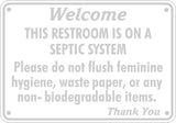 Septic System Tank Bathroom Sign Restroom Toilet Aluminum Varied Sizes