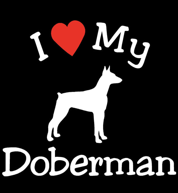 NEW I LOVE MY DOG DOBERMAN PET CAR DECALS STICKERS GIFT