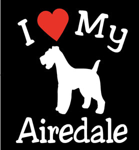 NEW I LOVE MY DOG AIREDALE PET CAR DECALS STICKERS GIFT