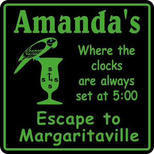 Personalized Name Margaritaville 5 0'clock Somewhere Tropical Bar Sign 1