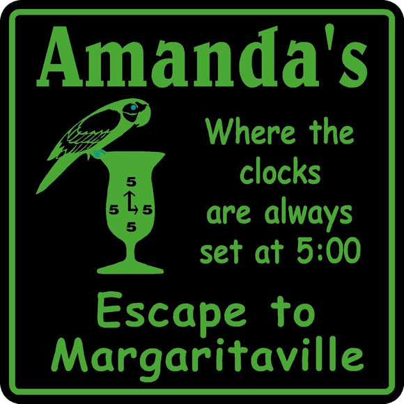 Personalized Name Margaritaville 5 0'clock Somewhere Tropical Bar Sign 1