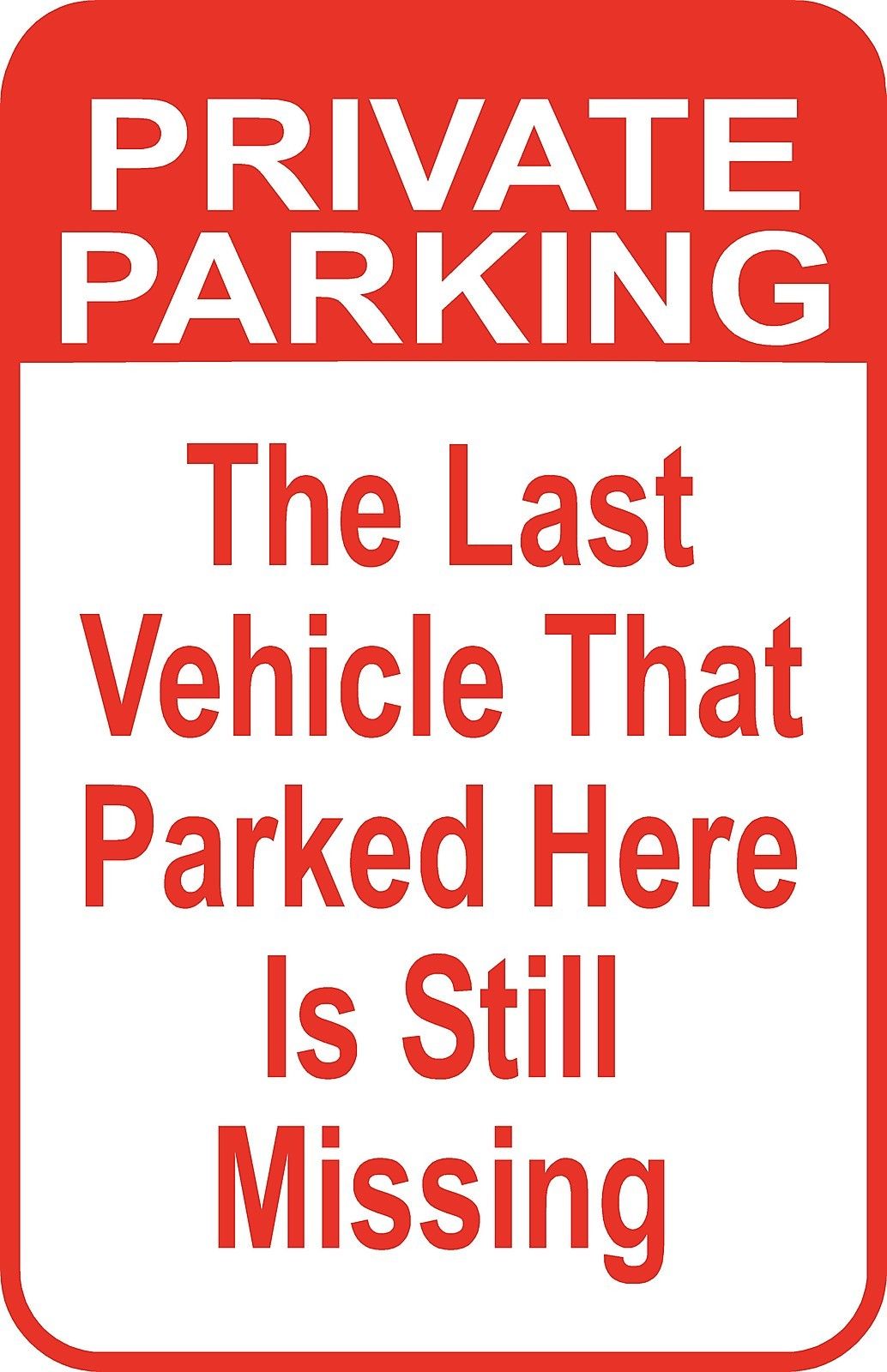 Panneau Personnalisé "No Parking" Pour Alice – Métal 12x9", Rouge, Warning Signs Store