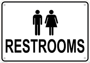 Men Women Unisex Restroom Sign Business Retail Aluminum 10" x 7" #12
