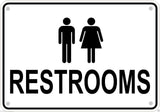 Men Women Unisex Restroom Sign Business Retail Aluminum 10" x 7" #12