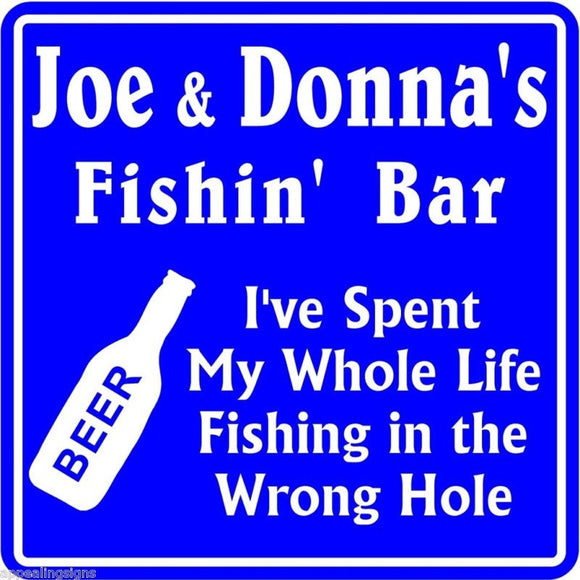 New Personalized Name Sign Fishing Bar Beer Tavern Pub Gift Fish Wall Sign #13
