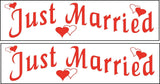 (2) Just Married Vehicle Car Magnetics Signs Wedding Bridal Party Magnet
