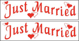 (2) Just Married Vehicle Car Magnetics Signs Wedding Bridal Party Magnet Gift