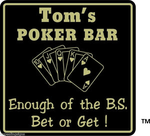 New Personalized Custom Name Poker Game Room Bar Beer Cards Holdem Sign #14