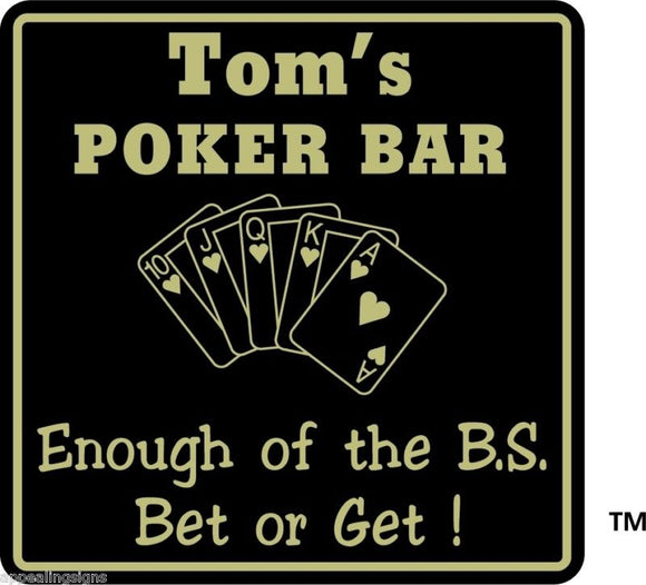 New Personalized Custom Name Poker Game Room Bar Beer Cards Holdem Gift Sign #14