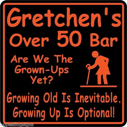 Personalized Over The Hill Birthday Sign New Custom Name Beer Bar  Funny Gift