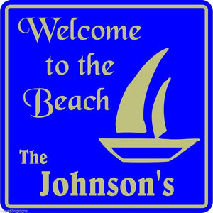 Personalized Custom Name Welcome To Beach Home Nautical Marine Gift Sign  #5