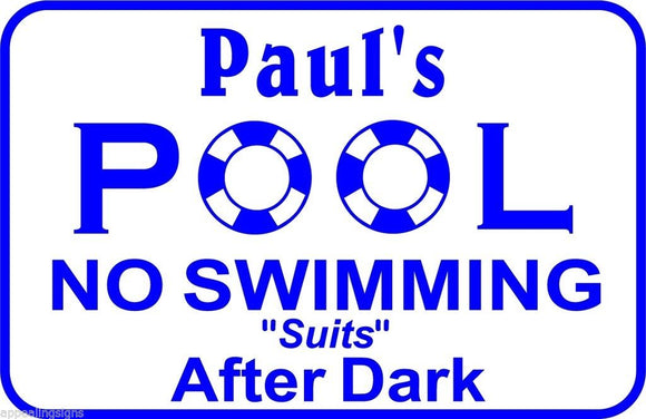 Personalized Custom Name Swimming Pool Metal Sign #4 Free Shipping