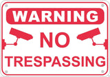 No Trespassing Video Surveillance Warning Sign Aluminum Home Business Security