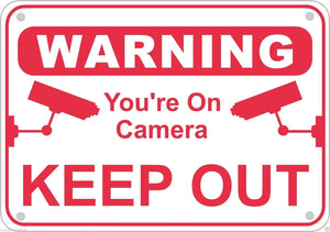 Keep Out You're On Camera Warning Sign Aluminum Metal Home Business Security