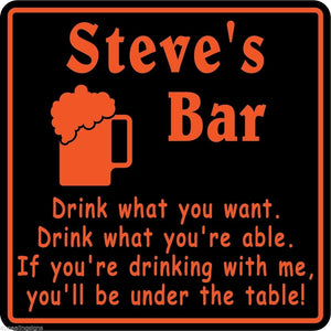 New Personalized Custom Name Drink Under The Table Bar Beer Pub Gift Sign #24