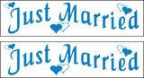 (2) Just Married Vehicle Car Magnets Signs Wedding Bridal Party 4 x 16 or 6 x 24