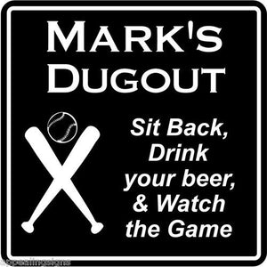 New Personalized Custom Name Baseball Dugout Bar Gift Sign #2