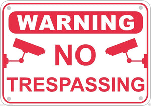 No Trespassing Video Surveillance Warning Sign Aluminum Home Business Security