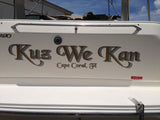 Custom Speed Boat Name & Port of Call  Vinyl Lettering + 1 Color Shadow  Decal