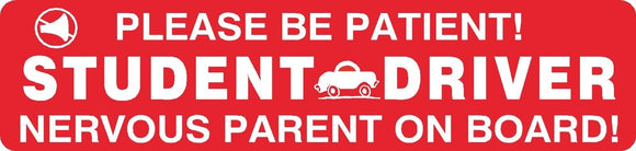 Student Driver Nervous Parent Magnet Sign Car Truck Teen School #10
