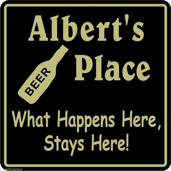 New Personalized Custom Name What Happens Here Bar Beer Pub Gift Sign #19