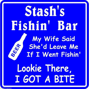New Personalized Custom Name Fishing Bar Beer Tavern Pub Gift Fish Wall Sign #14