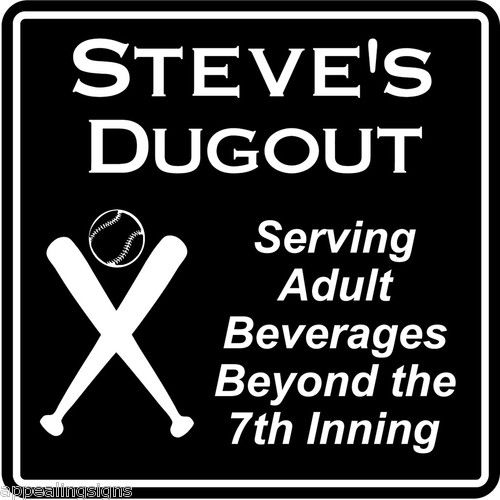 New Personalized Custom Name Baseball Dugout Bar Gift Sign #1