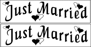 (2) Just Married Vehicle Car Magnets Signs Wedding Bridal Party 4 x 16 or 6 x 24