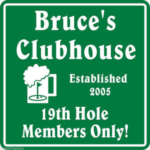 New Personalized Custom Name Golf Golfing 19th Hole Clubhouse Gift Bar Sign #2