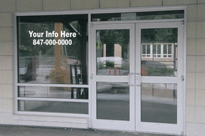 2 Line Custom Business Retail Window Lettering Graphics Decal Large Your Info