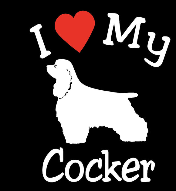 I LOVE MY DOG COCKER SPANIEL DECAL PET CAR WINDOW