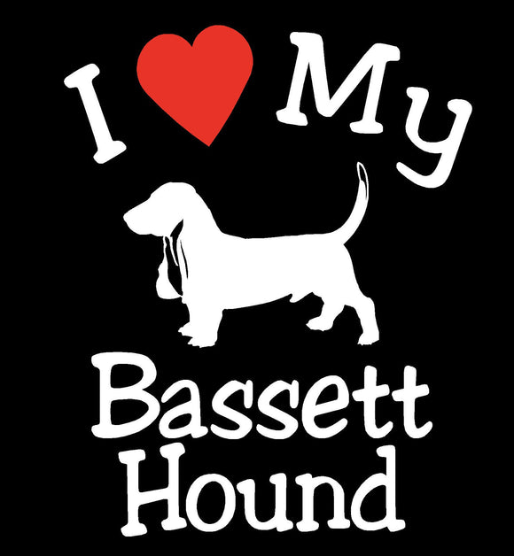 NEW I LOVE MY DOG BASSETT HOUND PET CAR DECALS STICKERS GIFT
